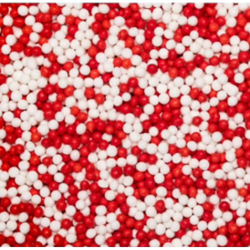 Посыпка сахарная "Шарики красно-белые" (50 гр)