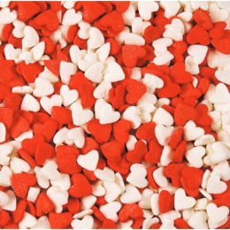 Посыпка сахарная "Сердечки красно-белые" (50 гр)