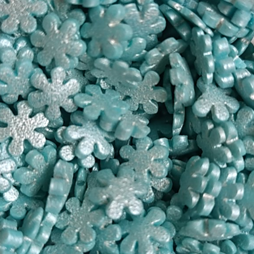 Посыпка сахарная "Снежинки голубые перламутровые" (30 гр)