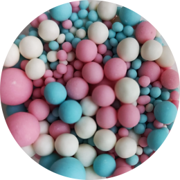 Драже зерновое рисовое матовое розовое-белое-голубое