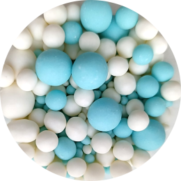 Драже зерновое рисовое матовое голубое-белое