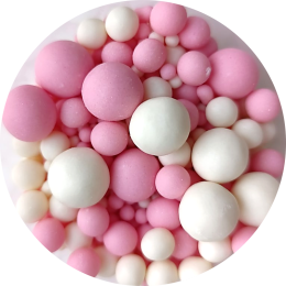 Драже зерновое рисовое матовое розовое-белое