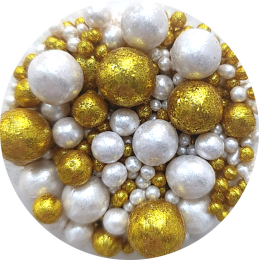 Драже рисовое "Блеск"  золотой-белоснежный микс