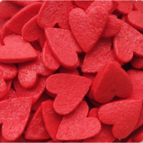 Посыпка сахарная "Сердечки красные крупные" (50 гр)