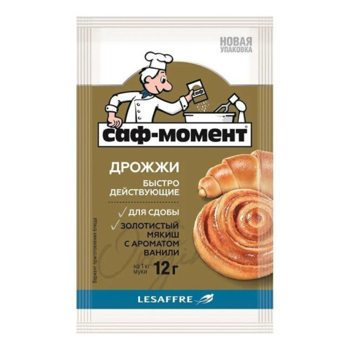 Дрожжи хлебопекарные сухие быстродействующие "Саф-Момент Сдоба" 12 гр