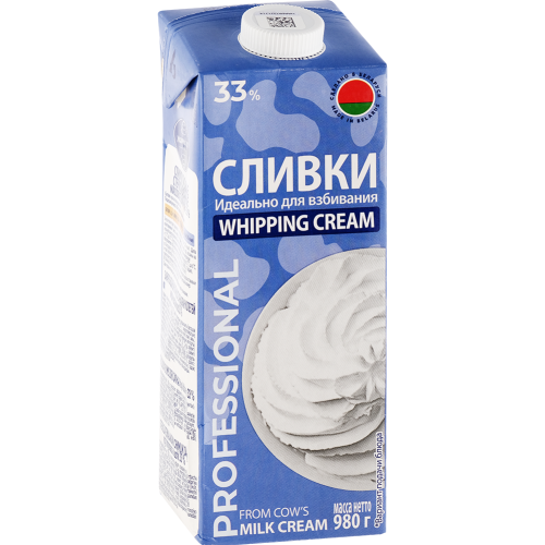 Сливки Молочный Мир 33%, 980 мл