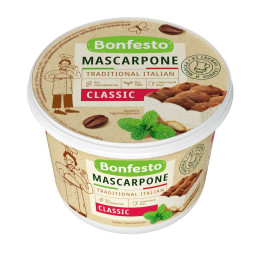 Сыр мягкий "Маскарпоне" с массовой долей жира 78%, Bonfesto, 500 гр