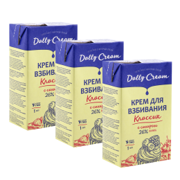 Крем на растительных маслах Dally Cream с ароматом ванили 26% - 1л (6 упаковок)