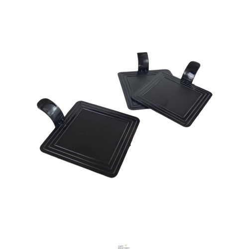 Подложка для пирожных пластиковая квадратная с держателем