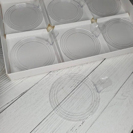 Подложка для пирожных пластиковая круглая с держателем