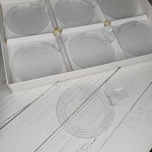 Подложка для пирожных пластиковая круглая с держателем