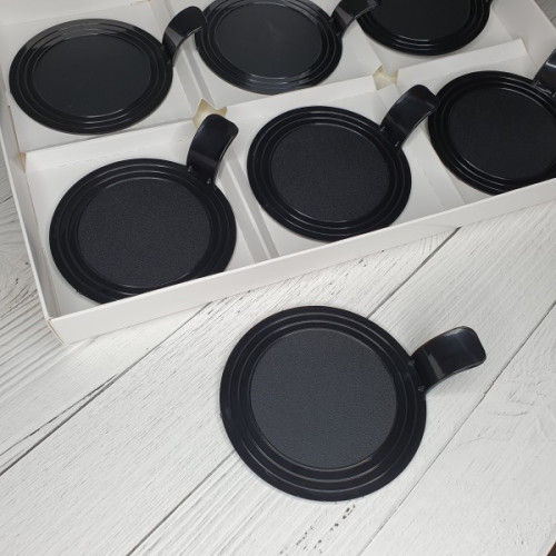 Подложка для пирожных пластиковая круглая с держателем