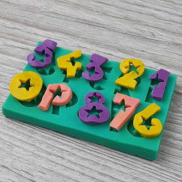 Молд "Цифры со звездами"