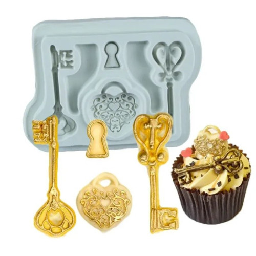 Молд Ключ от сердца - идеальный инструмент для кондитеров для создания объемных украшений из мастики и шоколада