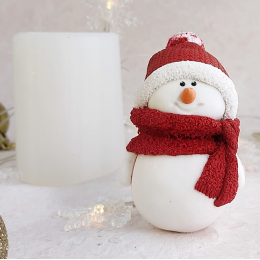 Молд силиконовый "Снеговик в шарфе"