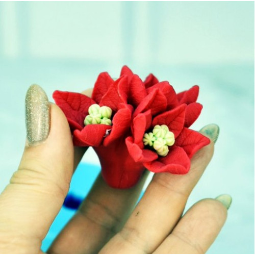 Молд силиконовый для кондитеров Тройник пуансетии - идеальное решение для украшения тортов и десертов