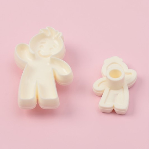 Набор печатей для теста и мастики "Пряничный человечек", 2 штуки – идеальный инструмент для украшения тортов и десертов