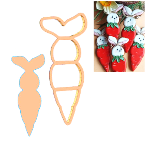 Форма для вырезания "Заяц-морковка", 14 см из биоразлагаемого PLA пластика