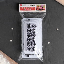 Набор выемок для марципана и теста «Фигуры. Пазл», (19×9 см, 16×8 см, 14,5×6,5 см)