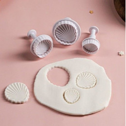 Набор плунжеров кондитерских "Морские ракушки", (d 2,8/3,6/4,5 h 5 см)