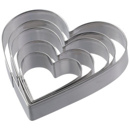 Набор металлических форм для фигурной резки "Сердца", 5 штук