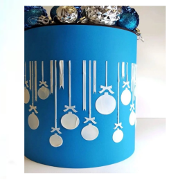 Трафарет для торта бортовой "Новогодние шары", 25 х 15,5 см