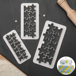 Набор выемок для марципана и теста «Фигуры. Пазл», (19×9 см, 16×8 см, 14,5×6,5 см)