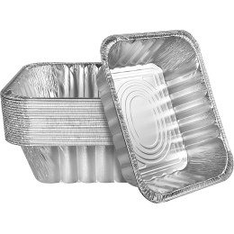 Набор форм алюминиевых одноразовых прямоугольных, 124 х 99 - 95 х 70, h38, 15 штук