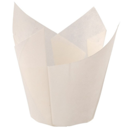 Форма бумажная для выпечки "Тюльпан", белый, 10 штук