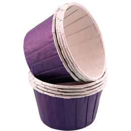 Формы бумажные для выпечки "Маффин" с ламинацией, фиолетовый, 50 х 40 мм, 10 штук