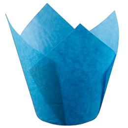 Форма бумажная для выпечки "Тюльпан", голубой, 10 штук