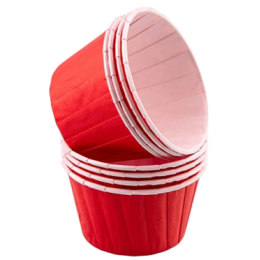 Формы бумажные для выпечки "Маффин" с ламинацией, красный, 50 х 40 мм, 10 штук