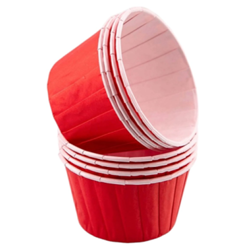 Формы бумажные для выпечки "Маффин" с ламинацией, красный, 50 х 40 мм, 10 штук по лучшей цене