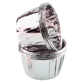 Формы бумажные для выпечки "Маффин" с ламинацией, серебряный металлик, 50 х 40 мм