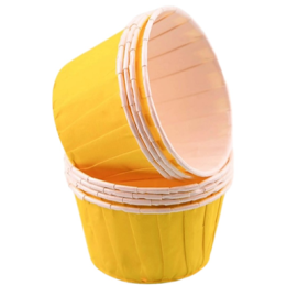 Формы бумажные для выпечки "Маффин" с ламинацией, жёлтый, 50 х 40 мм, 10 штук