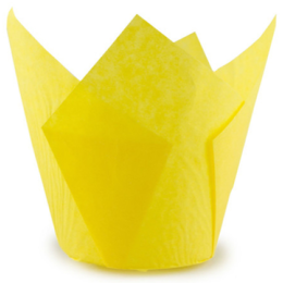 Форма бумажная для выпечки "Тюльпан", желтый, 10 штук