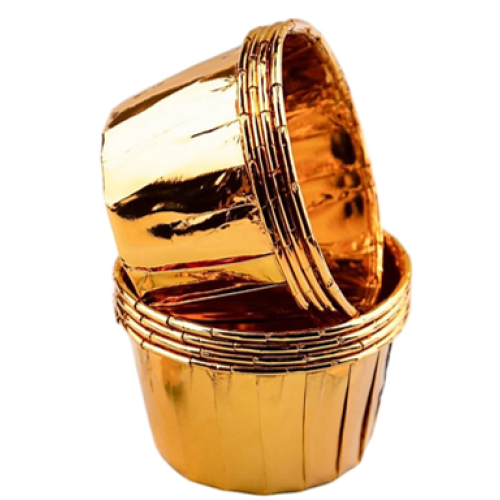 Формы бумажные для выпечки "Маффин" с ламинацией, золотой металлик, 50 х 40 мм