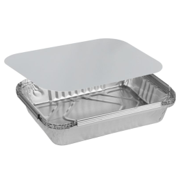 Форма алюминиевая одноразовая с крышкой 212х47 - 174х109 мм h40 мм