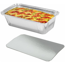 Форма алюминиевая одноразовая с крышкой 201 х 118 х 45 мм, 685 мл