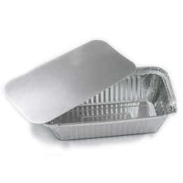 Форма алюминиевая одноразовая с крышкой 201 х 118 х 45 мм, 685 мл
