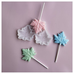 Силиконовая форма для леденцов "Кленовые листики"