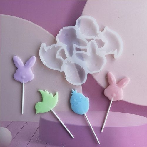 Силиконовая форма для леденцов Пасхальные животные - идеальный выбор для кондитеров