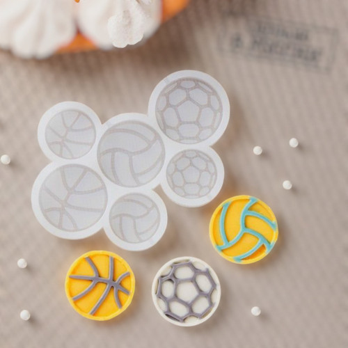 Форма силиконовая для леденцов "Мячи" — идеальный инструмент для кондитеров: 6 ячеек для создания уникальных сладких шедевров