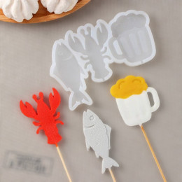 Силиконовая форма для леденцов «Пивной набор»