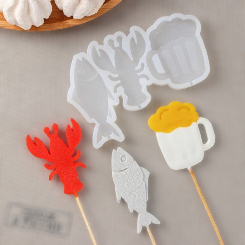 Силиконовая форма для леденцов «Пивной набор» - идеальный инструмент для кондитеров