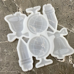 Форма силиконовая для леденцов "Школьный набор" (6 ячеек)