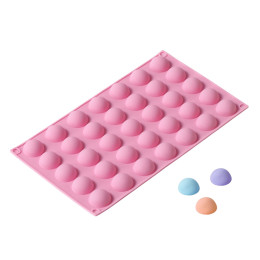 Форма для выпечки «Полусферы», силикон, 30×17.5 см, 35 ячеек (d=2.5)