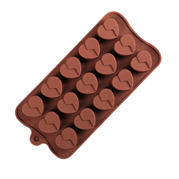 Форма силиконовая  для шоколада "Сердце", 15 ячеек