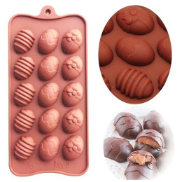 Форма для конфет и шоколада «Пасхальные яйца», 15 ячеек