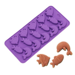 Форма силиконовая для шоколада «Подводный мир», 15 ячеек